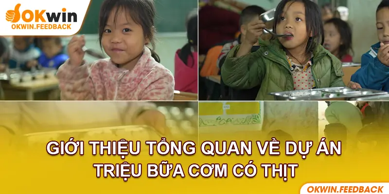 Trẻ em vùng cao vui mừng nhận cơm có thịt